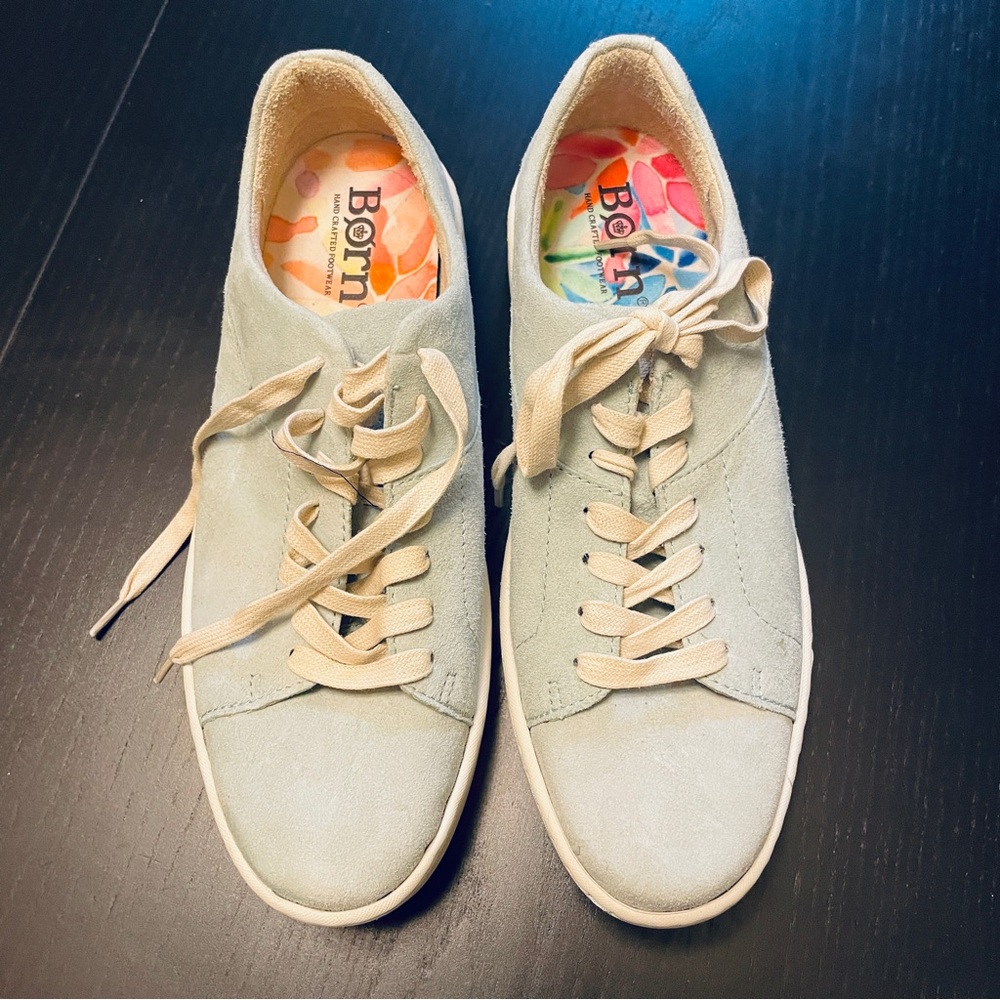 Born Sunlight Suede Sneakers - Women Size 11 - Light Blue Cloud